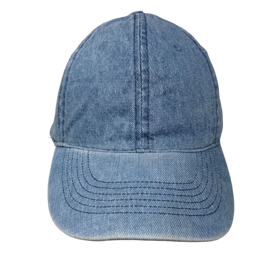The Hatter Company Slideback Hat Blue One Size Adjustable Denim 6 Panel Blank